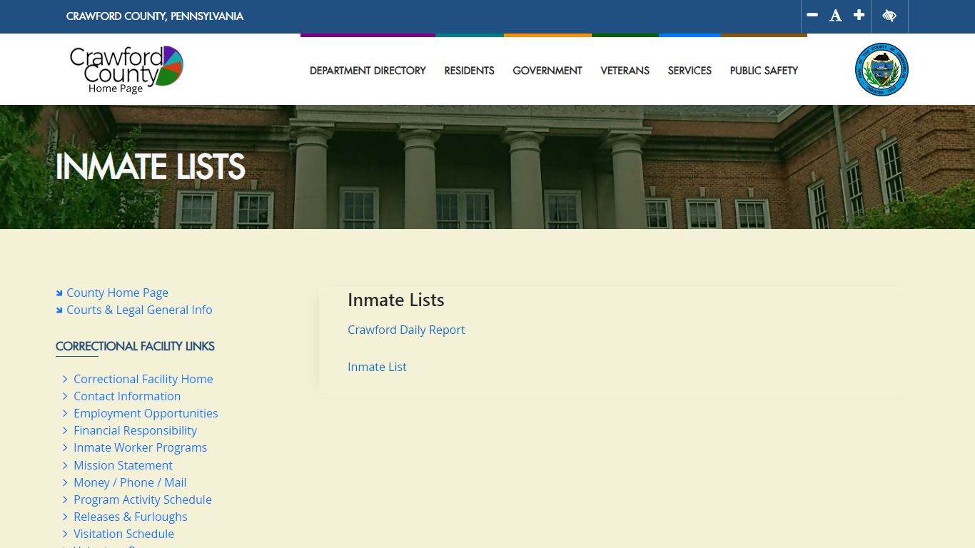 Inmate Lists - Crawford County Pennsylvania