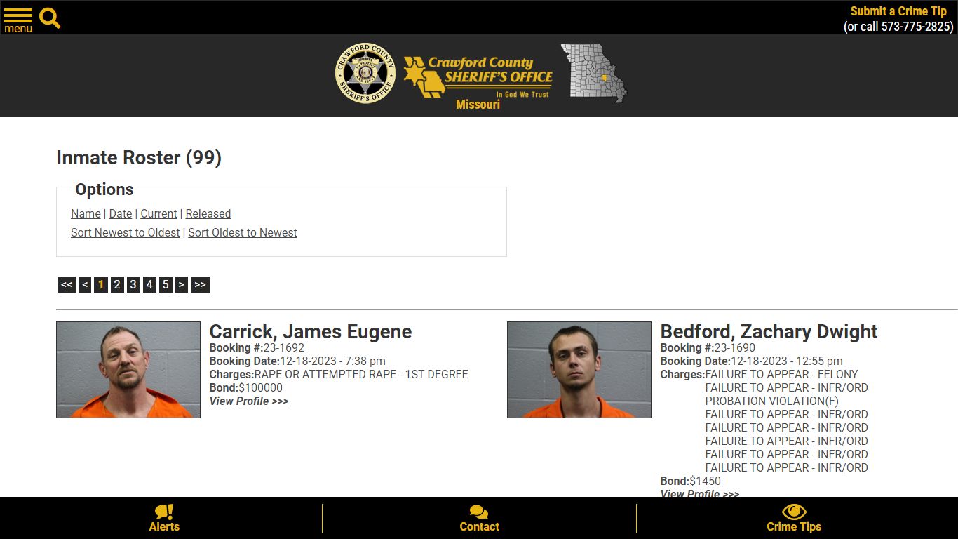 Inmate Roster - Current Inmates Booking Date Descending - Crawford ...